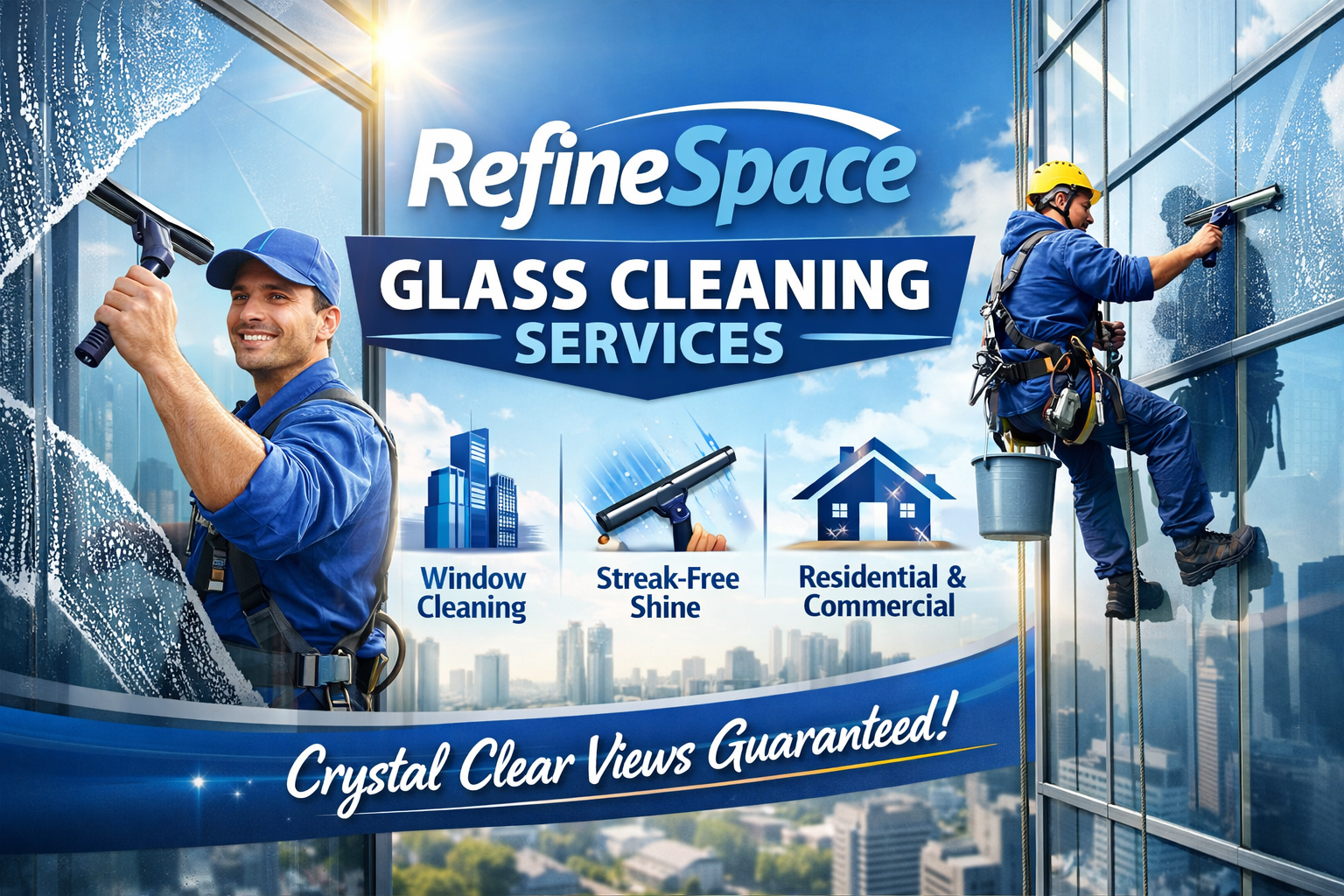 Professional Glass Cleaning Service in Al Barsha – Crystal-Clear Results by RefineSpace