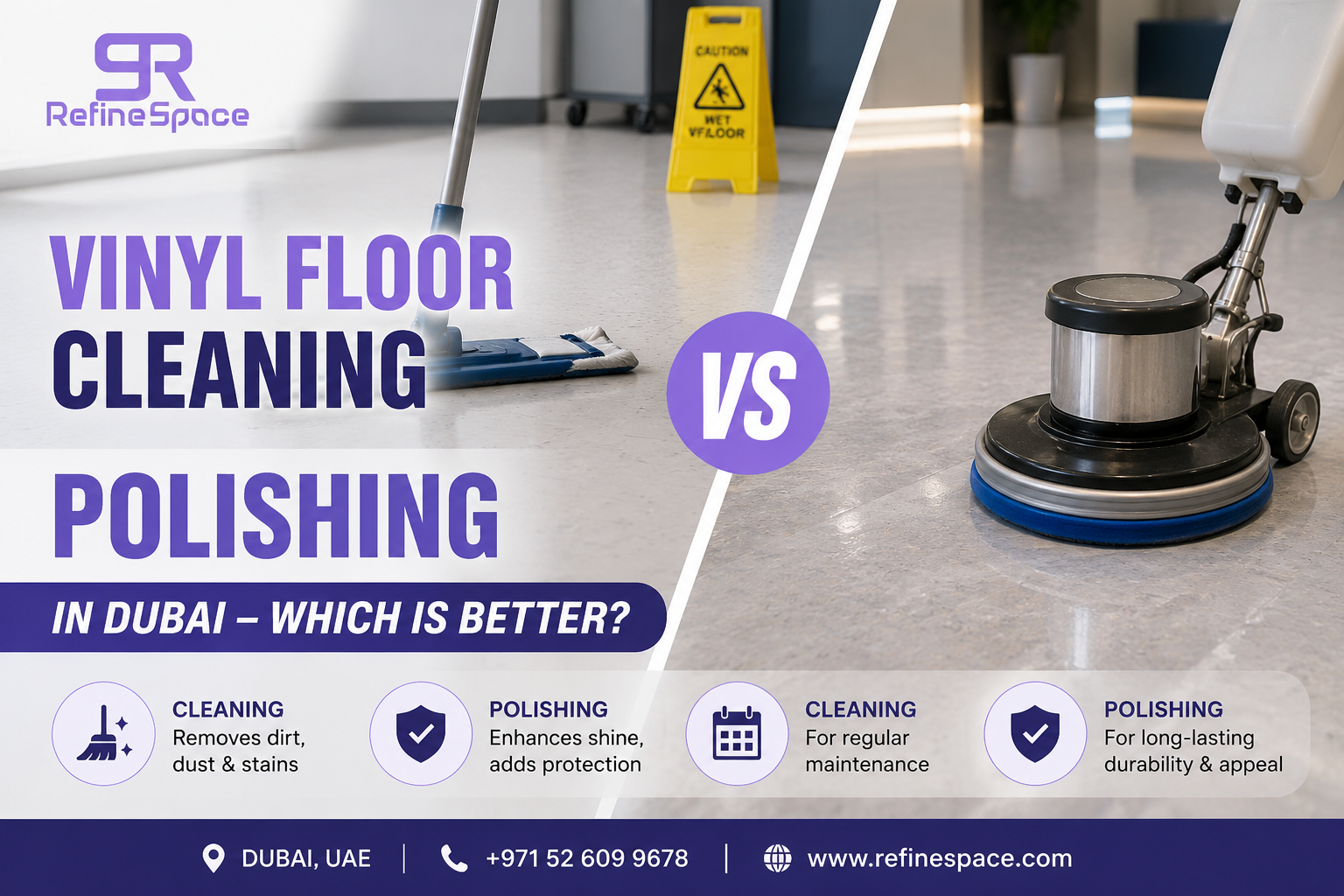 Vinyl Floor Cleaning vs Polishing in Dubai – Which Is Better?
