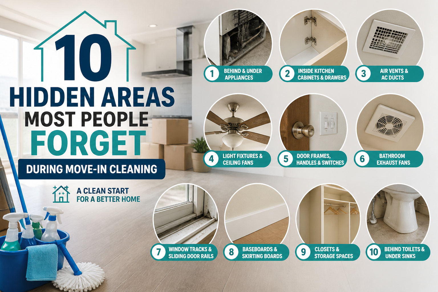 10 Hidden Areas Most People Forget During Move-In Cleaning